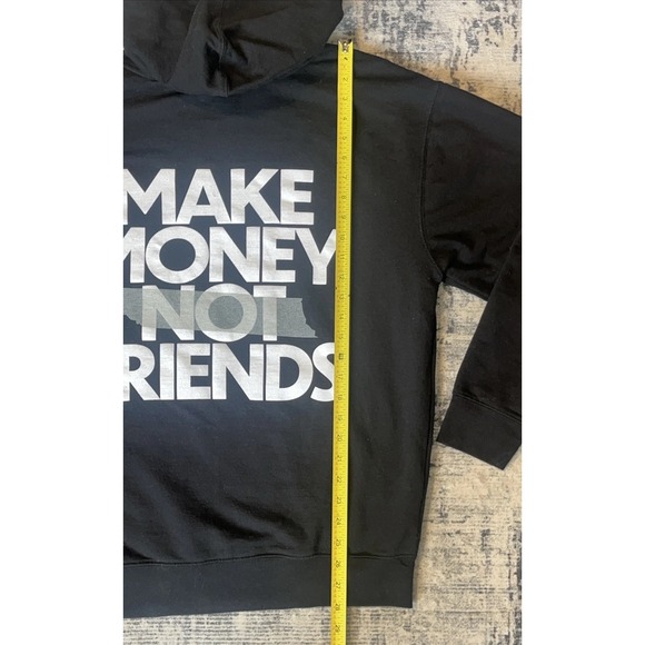 LGND Supply Co. "Make Money Not Friends" Pullover Hoodie‎ Men's Large Black RARE - Picture 8 of 11